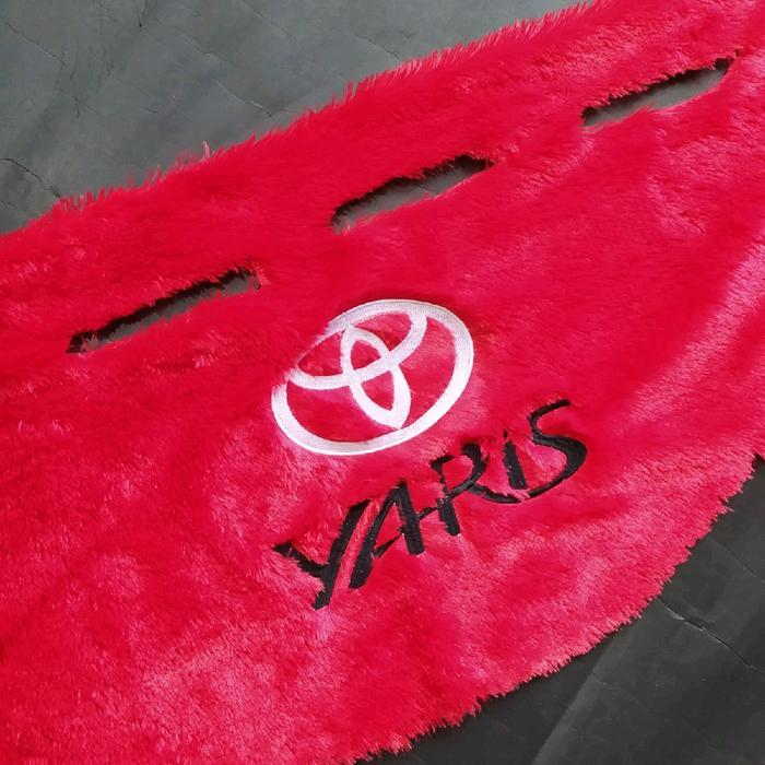 Cover alas karpet pelindung dashboard mobil YARIS bakpao bulu bodir custom nama