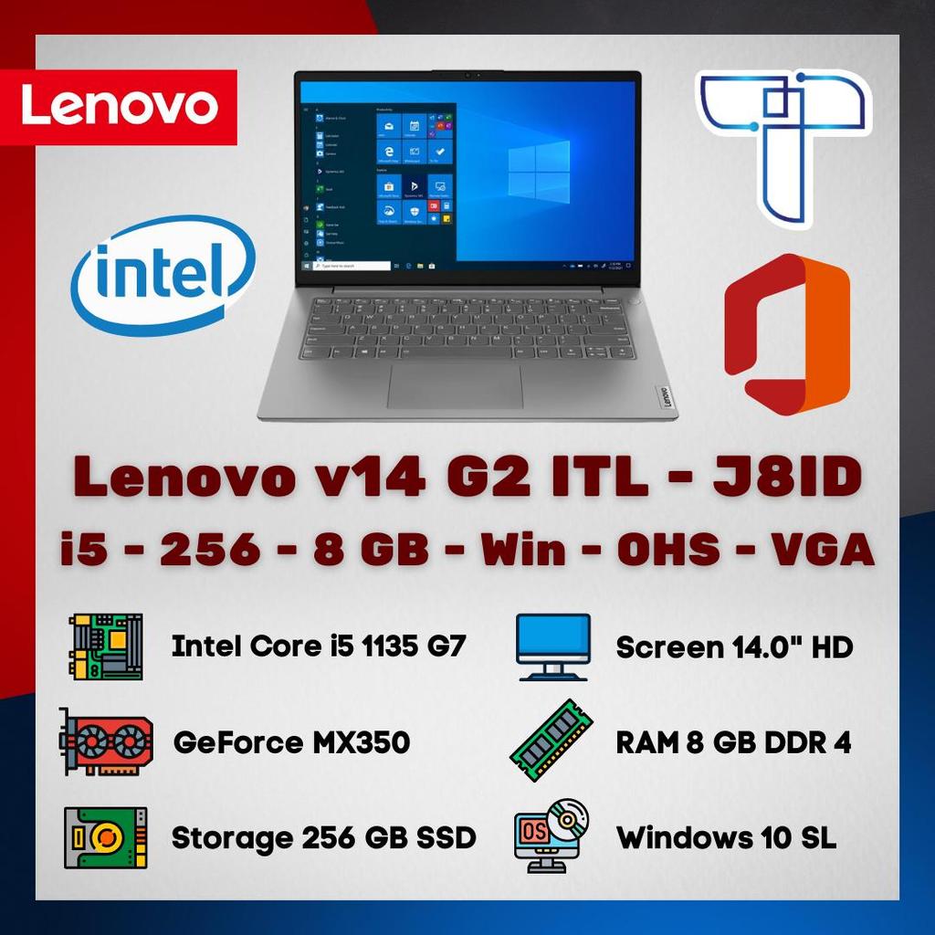 Laptop Notebook Lenovo V14 G2 ITL J8ID - i5 - 256 - 8 - Win - OHS VGA