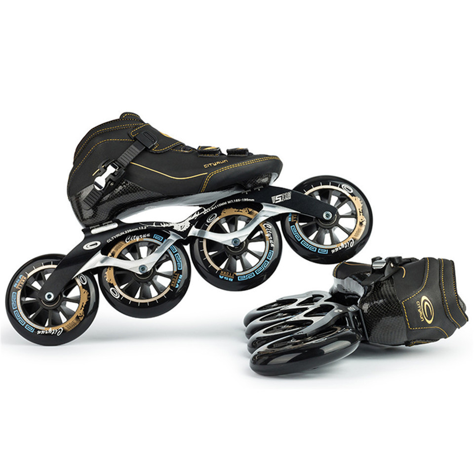 Original Cityrun Speed Inline Skates Carbon Fiber Professional Competition Roller Skates 4 Wheels