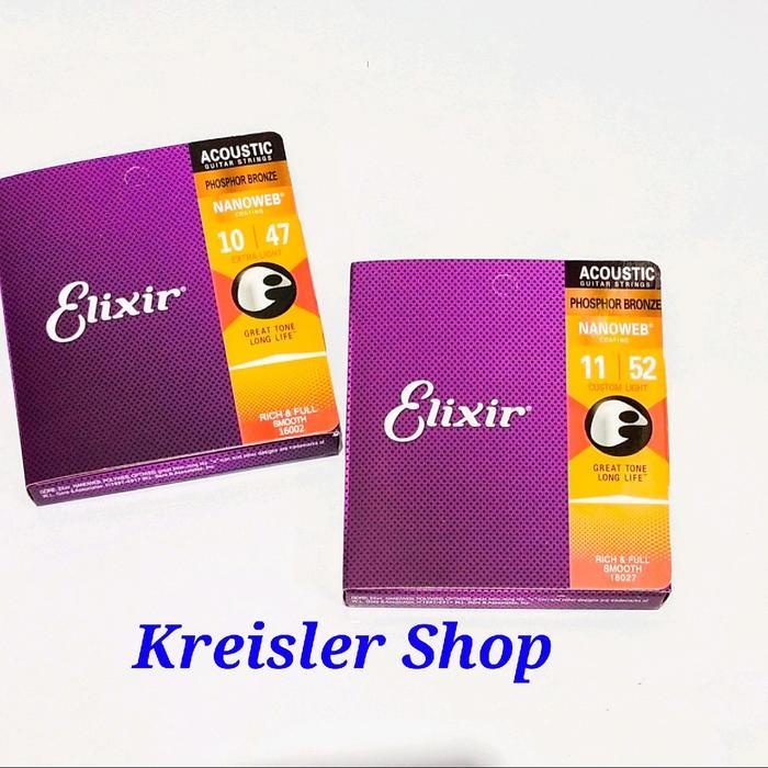 Senar gitar akustik Elixir Size 10 11 12 senar gitar 1 set isi 6 pcs