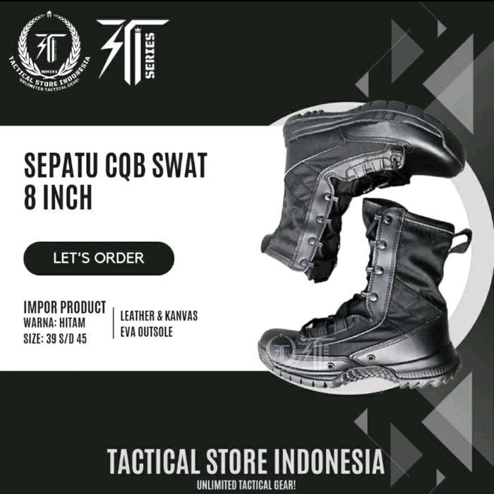 SEPATU PDL CQB SWAT - SEPATU TACTICAL CQB SWAT HITAM #01#