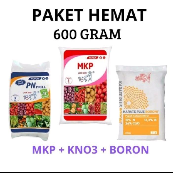 Paket Hemat 600 Gram MKP KNO3 Boron Pupuk Buah - Pupuk
