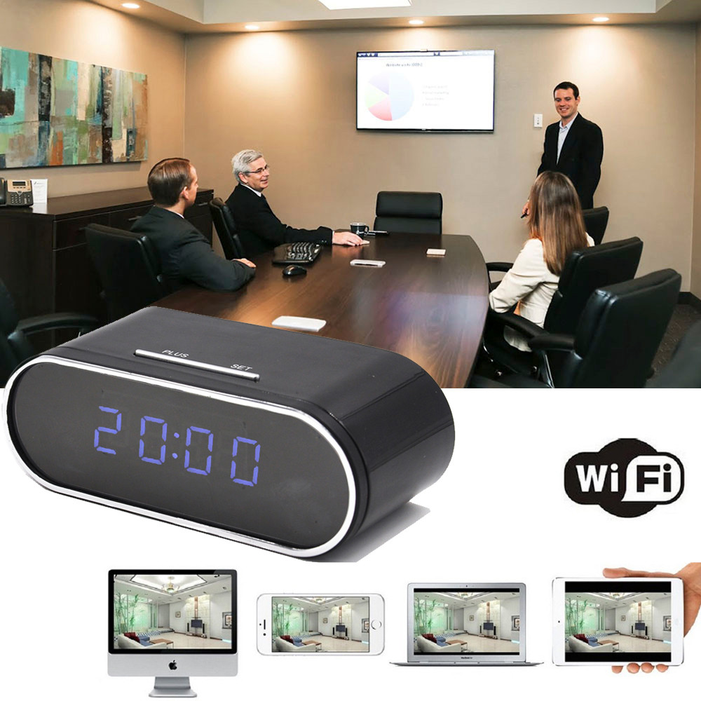 . 1080P Mini Wireless Wifi Camera Clock Security Time Alarm Micro -