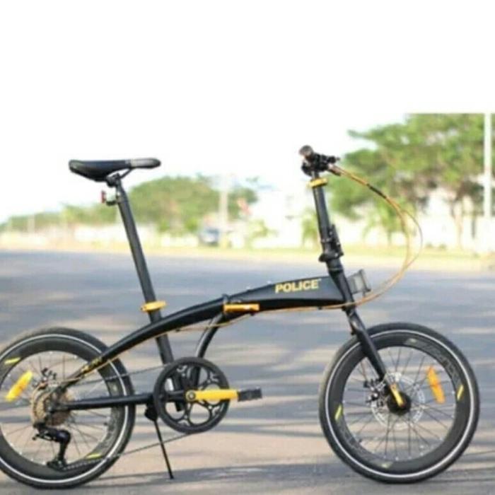 sepeda lipat police milan 20 inch 8sp BONUS HELM