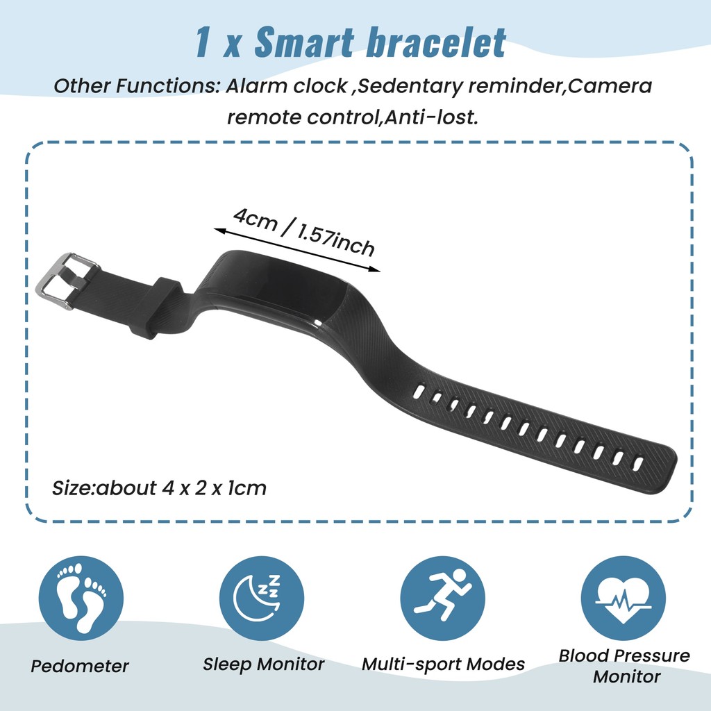 Stable Performance-Fitness Bracelet Blood Pressure Measurement Pedometer Smart Band Heart Rate