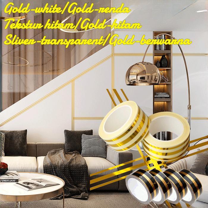 Vinnatsu-500Cm Gold Selotip Masking Tape Gold Washi Tape Stiker Gold Selotip Masking Tape Gold Tape