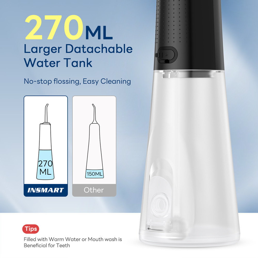 INSMART Water Flosser Dental Portable Oral Irrigator Water Flosser Teeth Whitening Waterproof Water