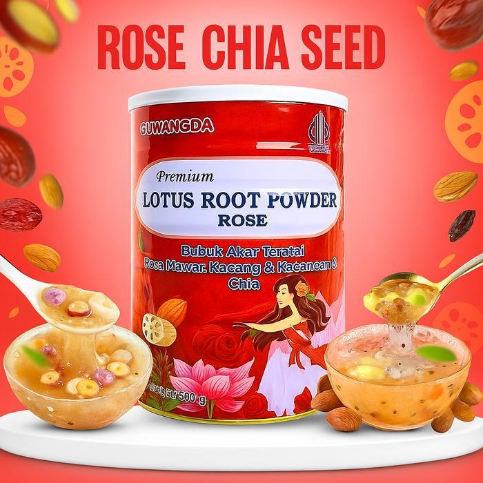 "New" Guwangda Rose Chia Seed Nut Lotus Root Powder 500 Gram HALAL & BPOM Bubuk Kurma Merah Manis