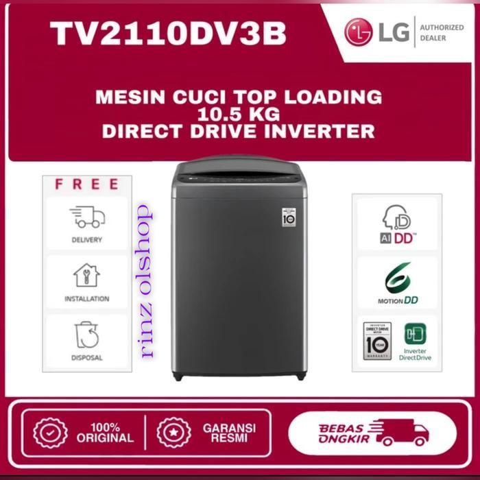MESIN CUCI LG TV2110DV3B TOP LOADING 10.5KG AI DD SMART INVERTER TURBO