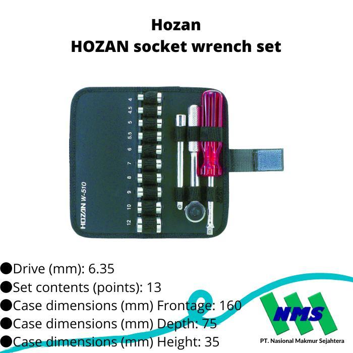 Trusco 370-8420 Hozan Socket Wrench Set W-510