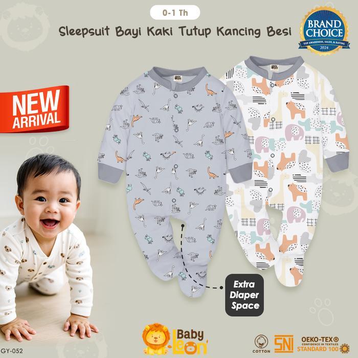 BABY LEON Sleepsuit Bayi Jumpsuit Bayi Kaki Tutup Lengan Panjang GY-052