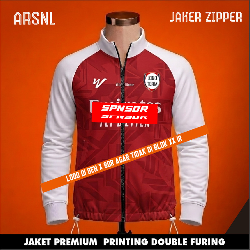 Noise  JAKET ZIPPER Desain terbaru retro style berkerah satuan full printing JAKET LOTTO  Custom BUK
