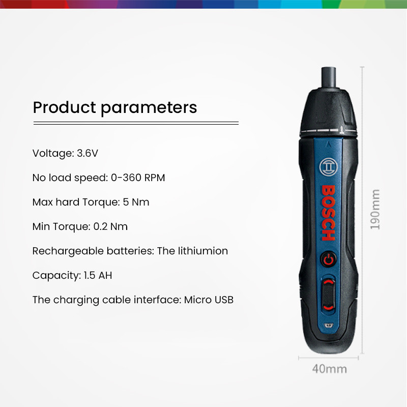 . Bosch Go 2 Professional Cordless Electric Screwdriver Multifunction -