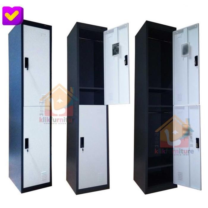 ` Loker Full Besi Locker Besi 2 Pintu + Gantungan Pakaian Baju LK002