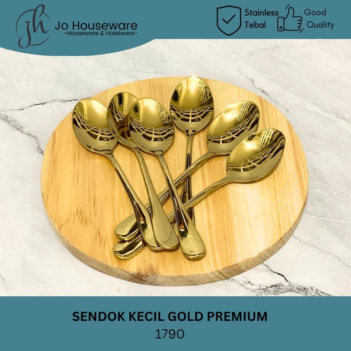 Sendok Garpu Kecil Stainless Gold Tebal Set 6 pcs Premium