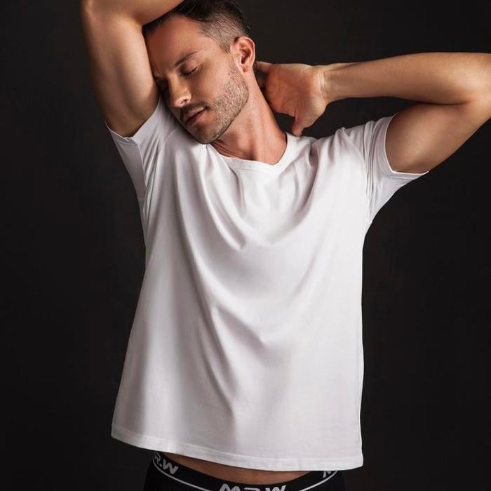 Mr W By Wacoal Isi 3Pcs Low Round Neck Shirt Kaos Kerah Bulat Pria