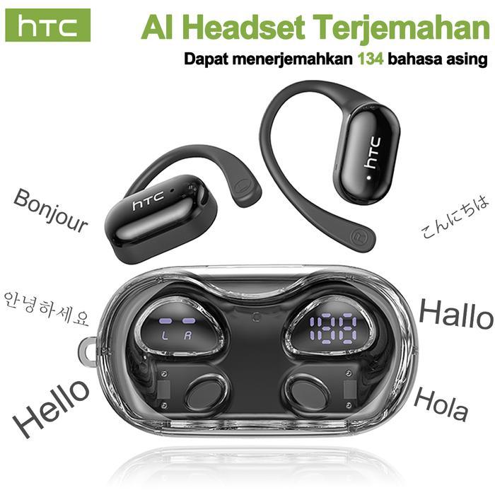 Htc Ne37 True Wireless Headset Bluetooth V6.0 Headset Terjemahan Ai Ows Tws Open Ear Earphone Tws