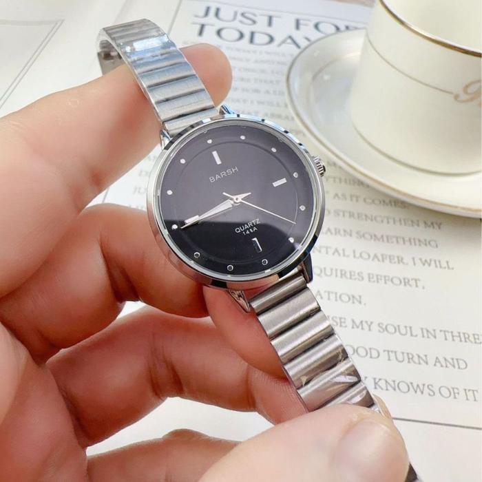 WatchNews- Barbee Jam Tangan Wanita Analog Barsh Bulat Silver Fashion Korea Watch Watches