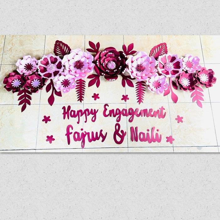 ready Paper flower dekorasi bunga kertas backdrop lamaran dekorasi tunangan tukar cincin engagement