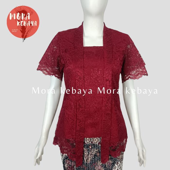 groceria kebaya kutubaru lengan pendek bahan brokat cornelly non glitter