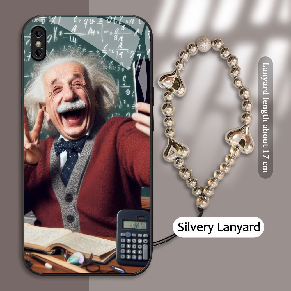 Tempered Glass case For Apple iPhone X XR XS MAX kasing Handphone  Rumus Matematika Einstein  Casing