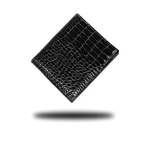 Dompet pria polos kulit sintetis motive buaya Hitam Kartu