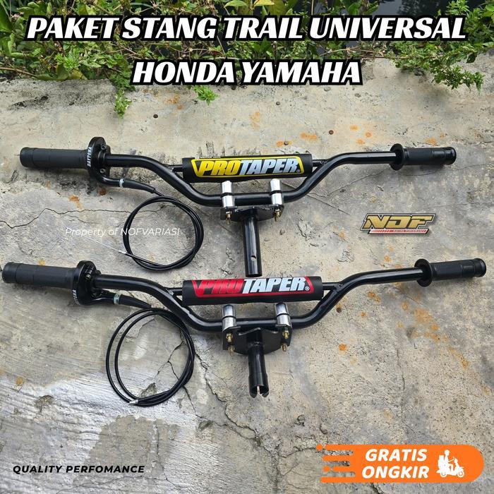 PAKET Stang Trail Dudukan Stang Gas Spontan Busa Protaper Universal HONDA YAMAHA SUZUKI Paketan
