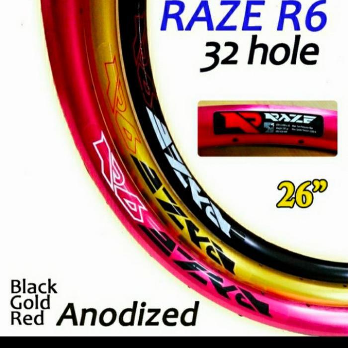 Rims Velg 26 RAZE R6 32 Hole Disc Brake MTB Trail Federal Lebar 35mm Harga Sepasang