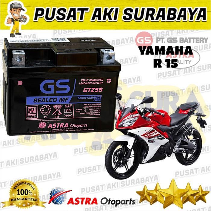 Aki Motor Standar Pabrik Gs Astra Gtz5S Yamaha R15 3.5 Amper 12V Ytz5S