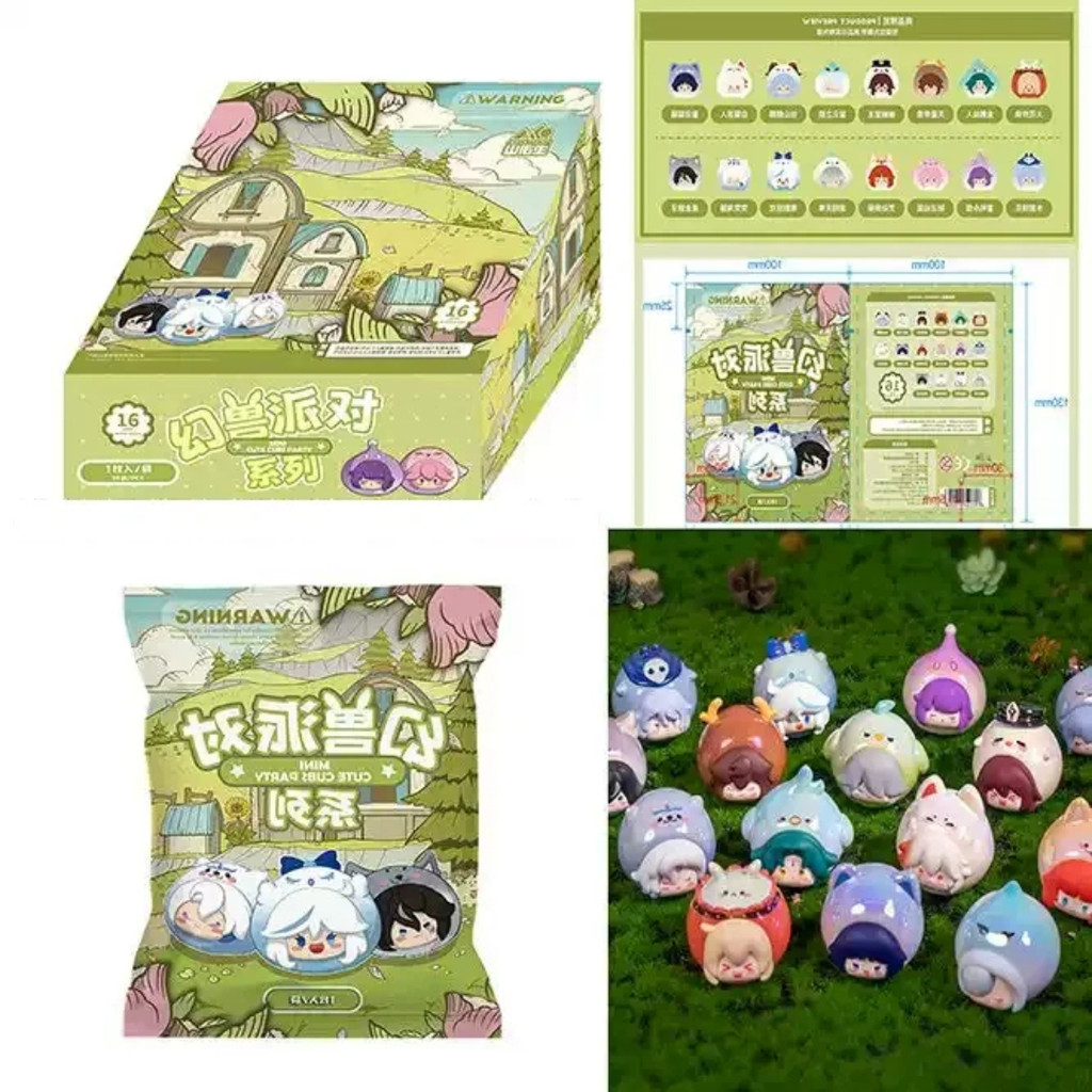 Genshin Impact Cute Cubs Party Mini Blind Bag Figurine Anime Peripheral Collectible Trendy Toy For