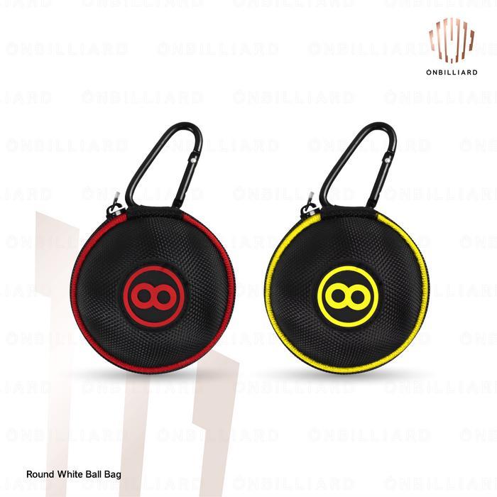 Billiard White Ball Bag 8-Ball Tas Bola Billiar + Carabiner Storage Billiard *