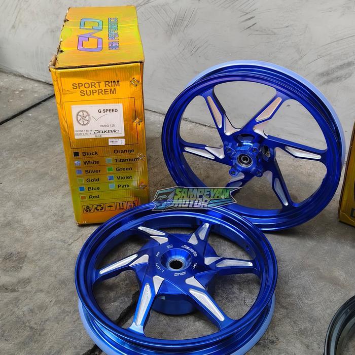 Promo  Velg Veleg Velg Ring 14x185/215 CNC Merk DND Delkevic Type G-Speed Biru Dan Titanium Pnp Vari