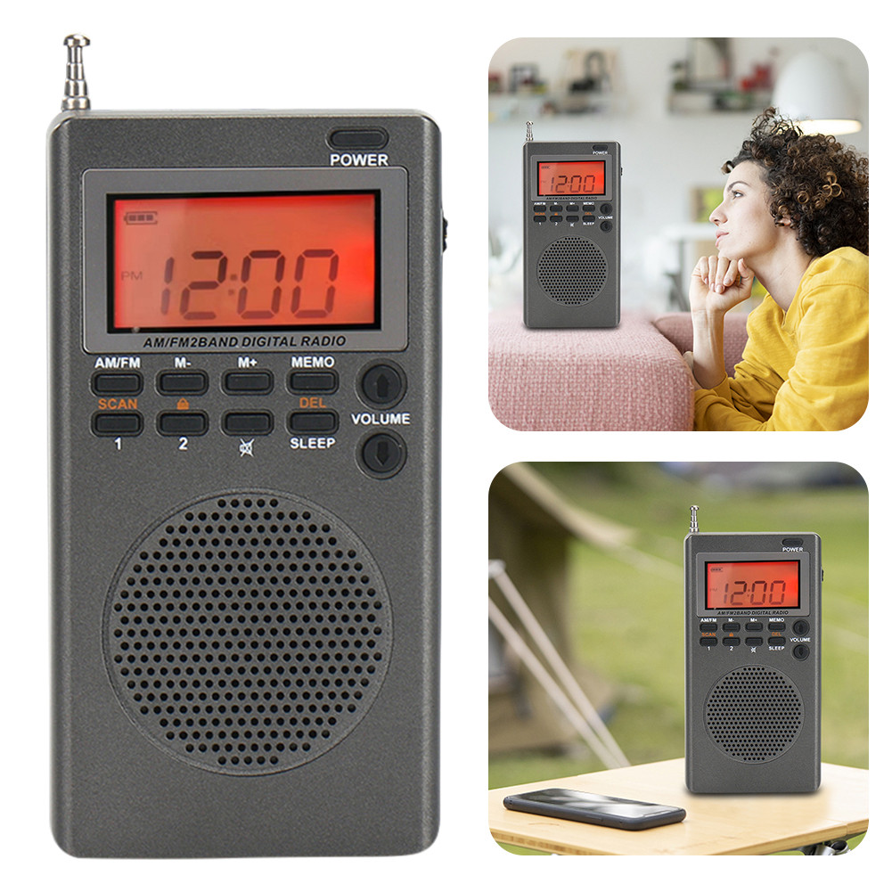 AM FM Portable Radio Mini Pocket FM AM Radio Alarm Clock Sleep Timer Digital Radio Great Reception