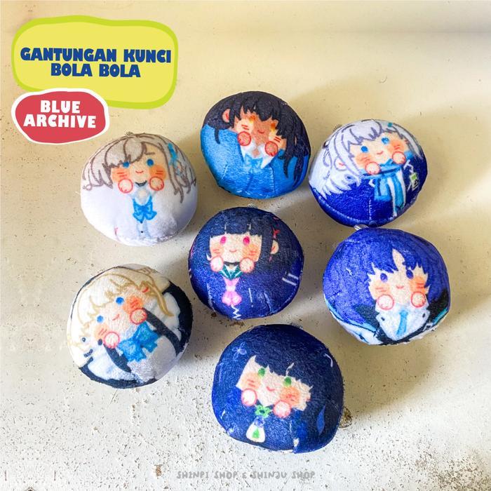Younger_Shop Hampers Gantungan Bola Blue Archive Boneka Anime Wibu Cosplayer Keychain Gantungan Tas