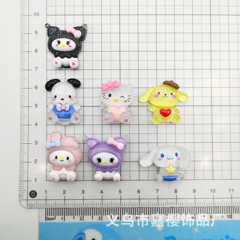 20PCS Transparent Cartoon Melody Resin Accessories DIY Hair Clips Hair Accessories Phone Case Cream