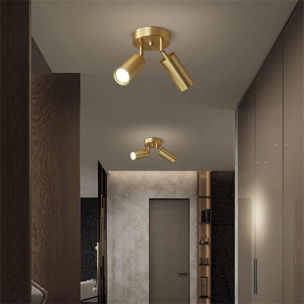 . Lamp Modern Industrial Semi Flush Mount Ceiling Light Gold Classic -