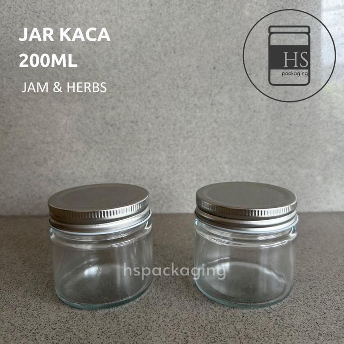 TUTUP STAINLESS GLASS JAR 200ml Jar Kaca / TOPLES KACA 200ML