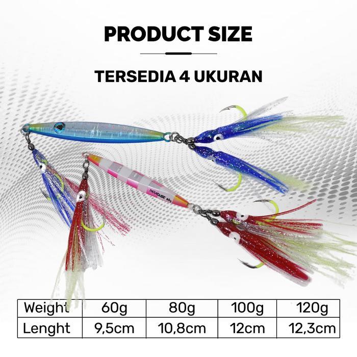 READY Paradise Ready To Strike Metal Jig Cumi Premium Fish Lure GID 60-120gr - Jigging Laut Glow In
