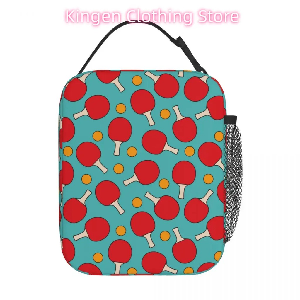 Insulated Lunch Tote Bag Table Tennis Sports Ping Pong Player Merch Ping-Pong Theme Lover Food Box