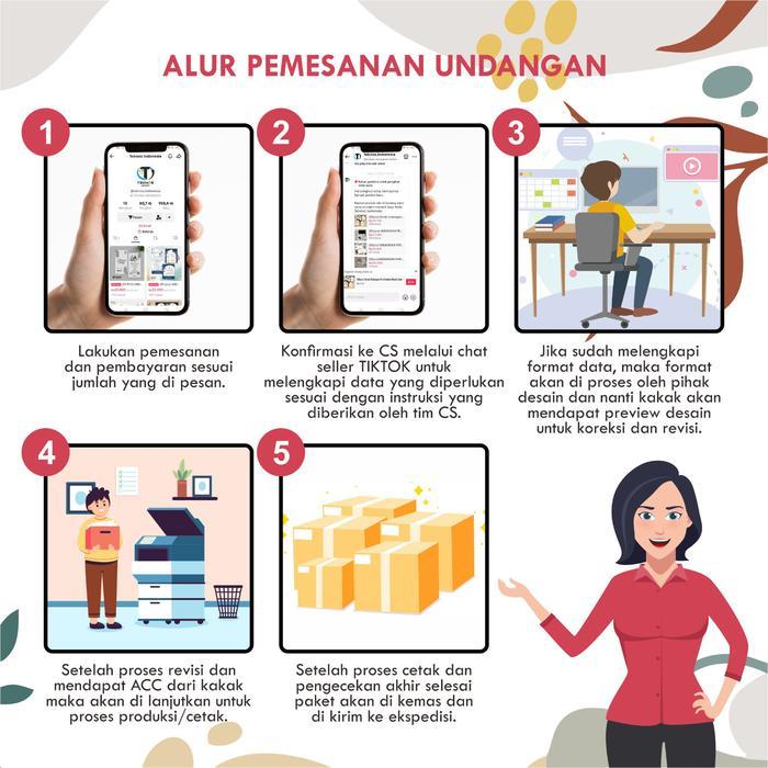 (50pcs ) UNDANGAN PERNIKAHAN SEMI AMPLOP FULLCOLOUR - KARTU UNDANGAN NIKAH GREEN SEMI AMPLOP