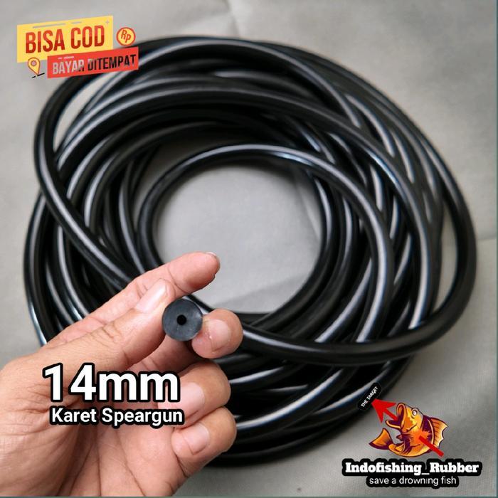 Karet Speargun 14mm Full Hitam Spearfishing Spergun panah Ikan 3mm*14mm