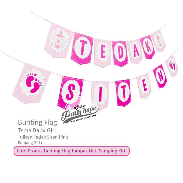 banner tedak siten pink / bunting flag tedak siten / banner tasyakuran