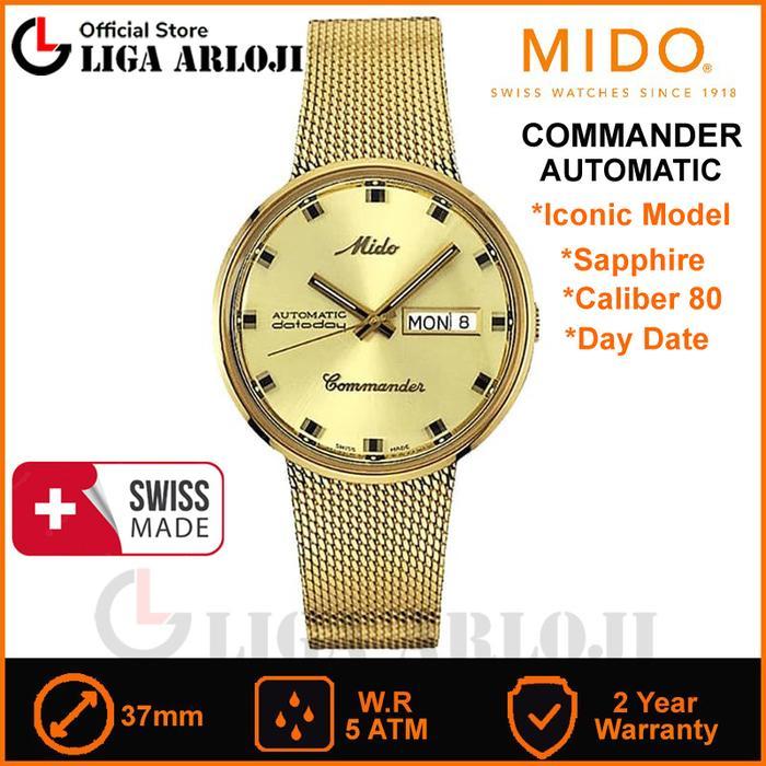 PROMO BESAR MIDO M8429.3.22.13 Commander 1959 - Jam Tangan Pria - Gold Original