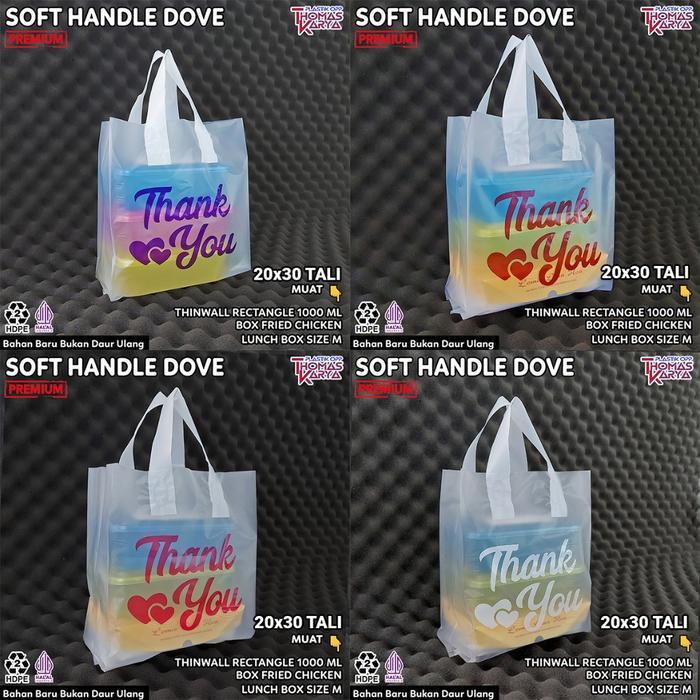 Softhandle Bag 20x30 Motif THANK YOU isi 50 Plastik Bingkisan Snack