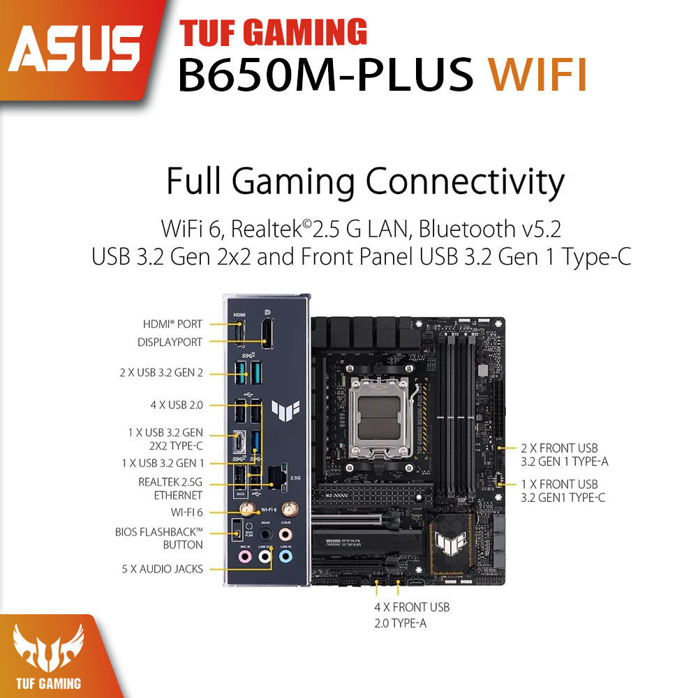 " Kit Asus Tuf Gaming B650M-Plus Wifi With Amd Ryzen 9 7950X Cpu "