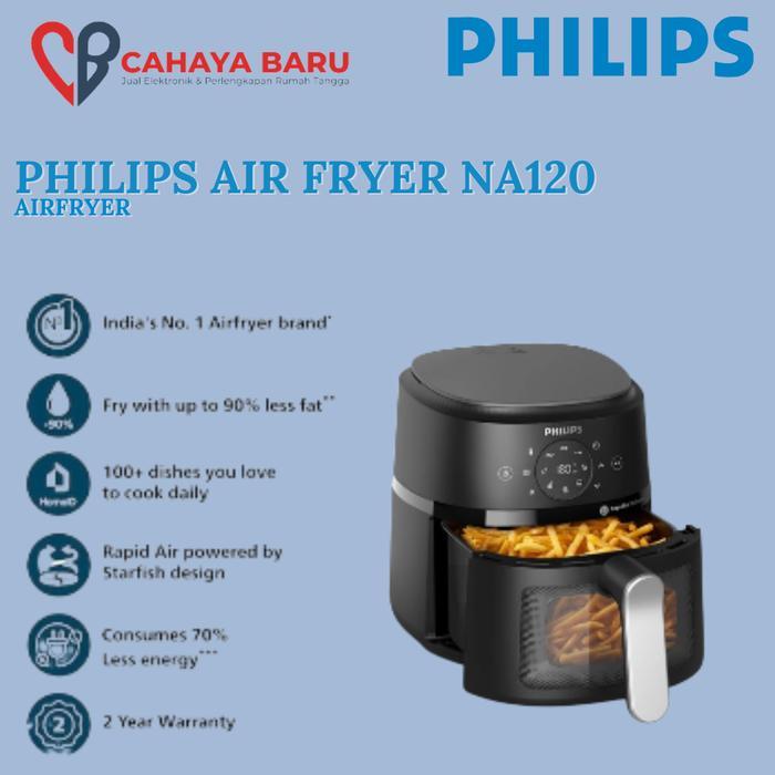 Air Fryer Philips NA120|00 - Menggoreng dan Memanggang dengan 90% Lebih Sedikit Lemak