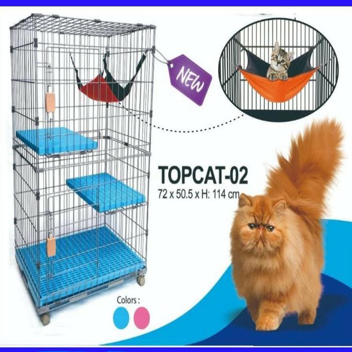 KANDANG KUCING TOPCAT-02 TINGKAT / KANDANG KUCING TINGKAT