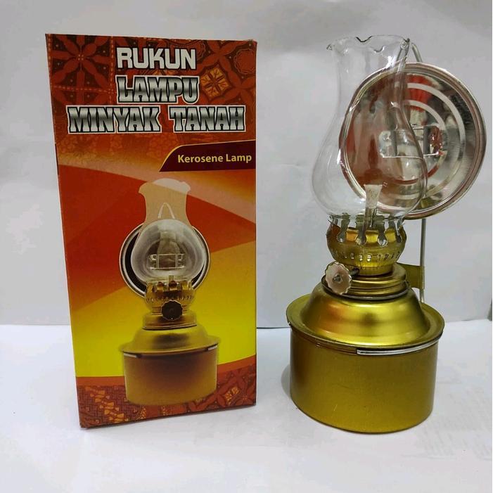 "New" Lampu teplok ublik minyak tanah badan kaleng lampu rukun Gold