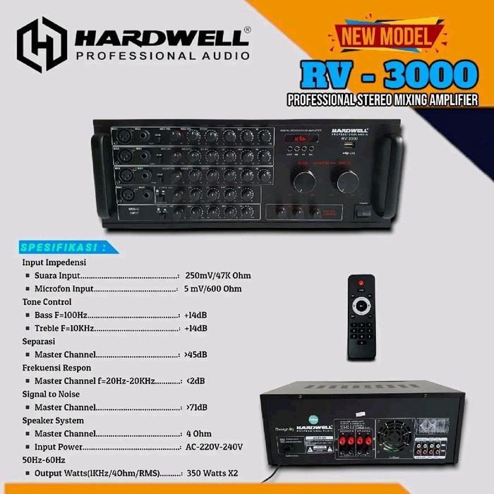 Hardwell Power Amplifier Karaoke Rv3000 / Rv 3000 / Rv-3000 Terlaris