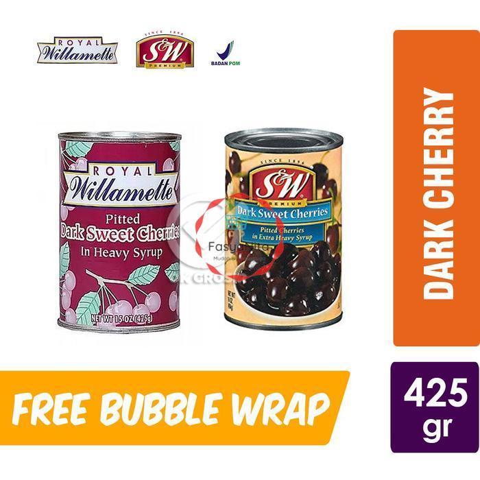 READY STOCK Buah Cherry Hitam Manis / Dark Sweet Cherries (Kaleng 425-439 gr) - Frutaneira 425gr-